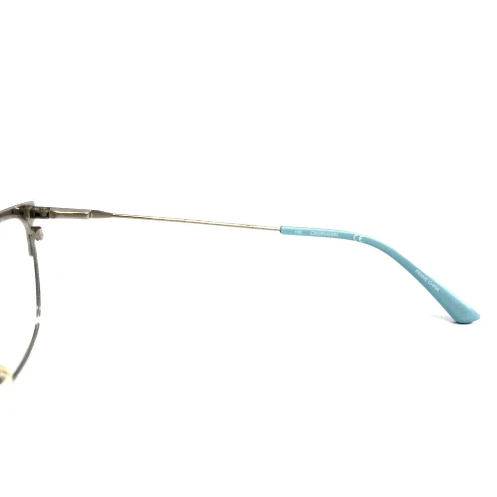 Calvin Klein Eyeglasses Frame CK18108 430 Teal Silver Blue Cat Eye 52-15-135